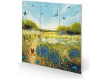 Julia Crossland - Lavagna "Summer Meadow"", Quadrata PM5228 (30 Cm X 30 Cm) (Verde/Blu)"