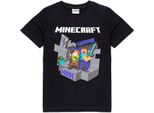 Minecraft - Maglietta "Survival Mode"" Per Bambini NS6780 (158-164) (Nero/Grigio/Bianco)"