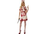 Bristol Novelty - Costume "Bloody"" - Donna BN4404 (S) (Bianco/Rosso)"