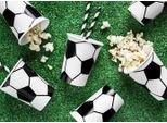 Bicchiere Di Carta Calcio 220Ml Nero Bianco Set Di 6