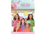 Amscan - Oggetti Di Scena Per Photobooth "Magical Unicorn"" Set Da 12 Pezzi SG21695 (Taglia Unica) (Rosa/Blu/Arancio)"