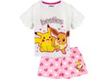 Pokemon - Pigiama "Besties"" Con Pantaloncini Per Bambina (Confezione Da 3) NS6789 (146-152) (Bianco/Rosa/Giallo)"