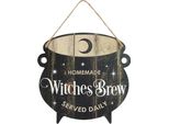 Something Different - Cartello Per Porta "Witches Brew"", Bollitore, Halloween SD4427 (Taglia Unica) (Nero/Bianco/Marrone)"
