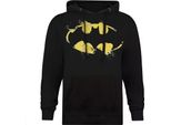 Batman - Felpa Con Cappuccio Logo Da Uomo TV239 (L) (Nero/Giallo)