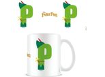 Peter Pan - Tazza Da Caffè "P"", Alfabeto PM4586 (Taglia Unica) (Bianco/Verde)"