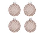 Set Di 4 Gocce Natalizie Clayre & Eef Ø 8 Cm In Vetro Marrone