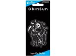 Obinsun - Toppa Con Ferro Da Stiro "La Morte Cavalca Un Gatto Nero"" PM4725 (Taglia Unica) (Nero/Bianco)"