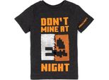 Minecraft - Maglietta "Non Minare Di Notte"" Per Bambini NS6858 (140) (Nero/Arancione)"