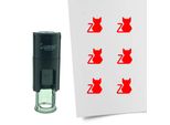 Timbro Combicraft Gatto Rotondo Da 10 Mm - Inchiostro Rosso