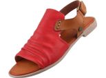 Mustang Sandalo Donna Alto Rivetti Frontali Dettaglio Plissé Look Slouchy 1388-808, Misura:36 Eu, Colore:Rosso