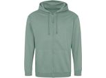 Awdis - Felpa Con Cappuccio E Zip Integrale Da Uomo RW8746 (L) (Verde)