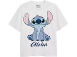 Lilo & Stitch - Maglietta "Aloha"" Per Bambina TV1941 (128) (Bianco)"