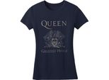 Queen - Maglietta "Greatest Hits Ii"" Da Donna RO375 (L) (Blu)"