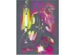 Star Wars - Stampa Su Tela Con Cornice PM5861 (40 Cm X 30 Cm) (Nero/Rosa)