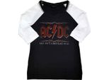 Ac/Dc - Maglietta "Hell Ain't A Bad Place"" Da Donna Con Maniche Raglan RO763 (Xs) (Nero/Bianco)"