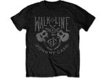 Johnny Cash - Maglietta "Walk The Line"" Per Uomo/Donna Unisex RO1980 (Xl) (Nero)"