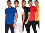 Crosshatch - Maglietta "Traymax"" Da Uomo (Confezione Da 5) BG705 (S) (Blu/Rosso/Nero/Giallo/Bianco)"