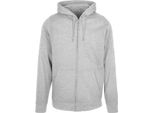 Build Your Brand - Felpa Con Cappuccio E Zip Integrale Da Uomo RW8837 (5XL) (Grigio Screziato)