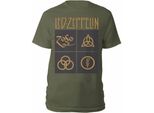 Led Zeppelin - Maglietta "Gold Symbols In Black Square"" Per Uomo/Donna Unisex RO909 (L) (Verde)"