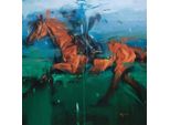 Frank Pretorius - Stampa Su Tela "Race"", Cavallo PM6274 (40 Cm X 40 Cm) (Blu/Verde/Marrone)"