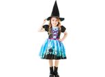 Bristol Novelty - Costume Da "Strega Del Chiaro Di Luna"" - Bambini BN5443 (116) (Blu/Nero)"