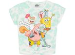 Spongebob Squarepants - Top Legato Sul Davanti Per Bambina NS6907 (146-152) (Bianco/Blu)