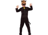 Miraculous Lady Bug - Costume ''Cat Noir'' - Bambini BN5541 (L) (Nero)
