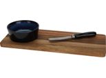 Excellent Houseware Set Da Portata 3 Pezzi, Vetroceramica/Bambù, 30X12X1,2 Cm, Blu