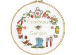 Modello Fuori Produzione Set Per Punto Croce Bothy Threads Con Telaio Da Ricamo "Il Mio Giardino"", Schema Di Conteggio, XHS14, Diam. 17,5 Cm"