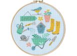 Fuori Produzione Set Per Punto Croce Bothy Threads Con Telaio Da Ricamo "Garden"", Schema Contato, XJH4, Diam. 17,5 Cm"