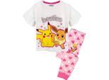 Pokemon - Pigiama "Besties"" Con Pantaloni Lunghi Per Bambina NS6757 (128) (Bianco/Rosa/Argento)"