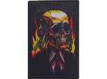 Megadeth - Toppa Da Stirare "Flaming Vic"" - Poliestere RO5064 (Taglia Unica) (Nero/Rosso/Giallo)"