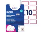 Avery Zweckform L4786-20 200 Avery Zweckform Namensetiketten L4786-20 Weiß 80,0 X 50,0 Mm