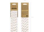 Cannucce Di Carta Con Stelle 19Cm Bianco Oro Rosa Set Da 10