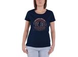 Ac/Dc - Maglietta "Hard As Rock"" Da Donna RO3011 (Xs) (Blu Marino)"
