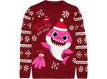 Baby Shark - Maglia Da Donna - Design Natalizio NS7002 (Xxl) (Rosso)