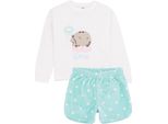 Pusheen - Pigiama Per Bambina NS7030 (140) (Bianco/Blu)