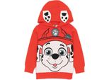 Paw Patrol - Maglia Con Cappuccio Per Bambini NS7051 (122) (Rosso/Bianco)