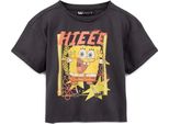 Spongebob Squarepants - Top Corto Da Donna NS7063 (Xl) (Antracite/Giallo)