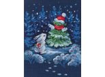 Set Di Punti Croce Rto "Regalo Per Un Albero Di Natale"", Schema Per Il Conteggio, 24X30Cm"
