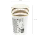 Bicchiere Di Carta 260Ml Bianco Con Bordo Dorato Set Da 6