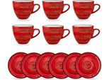 Set Di Tazze E Piattini Wilmax, 6 Pezzi, Collezione Colourboom WL-669233/AB6