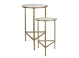 Set Di 2 Tavolini Clayre & Eef Ø 35 Ø 30 Cm Ferro Color Oro