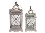 Clayre & Eef Laterne 2Er Set 73/56 Cm Grau Holz