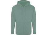 Awdis - Felpa Con Cappuccio E Zip Integrale Da Uomo PC5104 (L) (Verde)