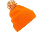 Cappello Invernale Da Bambina Beechfield Duo Extreme Snowstar RW243 (Taglia Unica) (Arancione/Bianco)