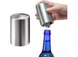 Apribottiglie Push & Pull - Robusto Apribottiglie In Alluminio Con Look In Acciaio Inox - Perfetta Idea Regalo - Argento