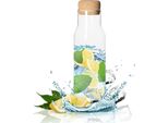 Caraffa In Vetro 'Pour' Con Tappo In Sughero - Capacità 1,1 L - Caraffa Per Acqua Con Tappo - Elegante Caraffa Per Acqua, Succo E Vino Trasparente/Naturale