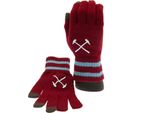 West Ham United Fc - Guanti Touchscreen Per Bambini, Jerseyware TA10191 (Taglia Unica) (Rosso Vino/Blu Cielo)