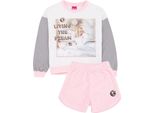 Barbie - Pigiama Da Bambina "Vivere Il Sogno"" NS7130 (104) (Bianco/Grigio/Rosa)"